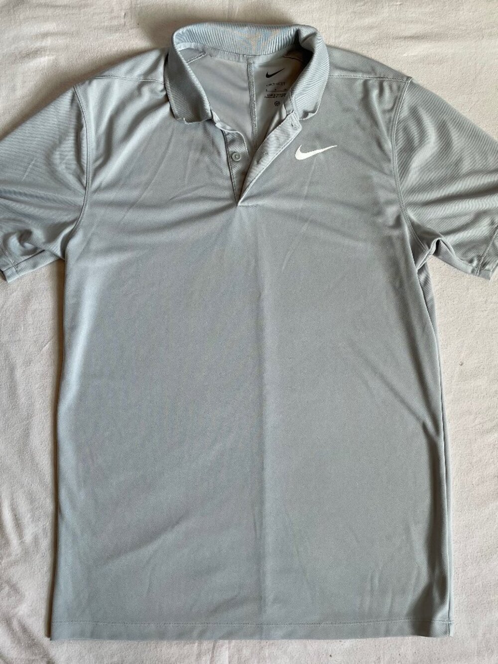 Nike Light Gray Performance Polo with White Swoosh